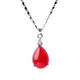 Natural Jade Drop Pendant Charm Hand-Carved Pendant for Women Men
