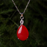 Natural Jade Drop Pendant Charm Hand-Carved Pendant for Women Men