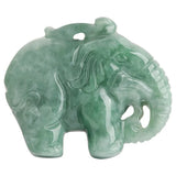 Natural Jade Ice Elephant Pendant Charm Sweater Chain for Women Men