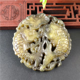 Natural Jade Antique Pisces Pendant Charm Jewelry Hand-Carved Pendant