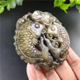 Natural Jade Antique Pisces Pendant Charm Jewelry Hand-Carved Pendant
