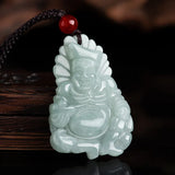 Natural Jadeite Living Buddha Ji Gong Pendant Hand-Carved Charm Jewellery