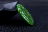 Hand-Carved Green Jade Pendant Necklace Amulet Unisex