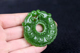 Hand-Carved Green Jade Pendant Necklace Amulet Unisex