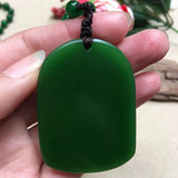 Hand-Carved Green Tiger Jade Pendant Necklace Unisex