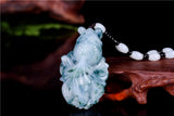 Hand-Carved Goldfish Pendant Necklace Charm Unisex Jewelry