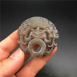 Natural Old Jade Pendant Charm Hand-Carved Jewelry