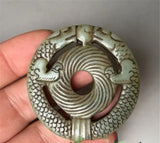 Natural Old Jade Pendant Charm Hand-Carved Jewelry