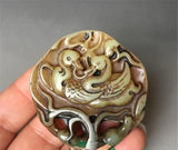Natural Old Jade Pendant Charm Hand-Carved Jewelry