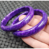 Hand-Carved Natural Purple Bangle Bracelet 54-62mm