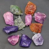 Natural Raw Ore Stone Necklaces Pendants Tourmaline Crystal Amethyst