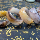 Hand-Carved Natural Bangles Charm Bracelet for Women Men
