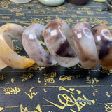 Hand-Carved Natural Bangles Charm Bracelet for Women Men