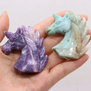 Natural Stone Gems Horse Unicorn Amazonite Home Furnishing Decorations