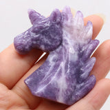Natural Stone Gems Horse Unicorn Amazonite Home Furnishing Decorations