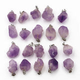 20pcs Amethysts Irregular Shape Pendants for Jewelry Making