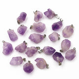 20pcs Amethysts Irregular Shape Pendants for Jewelry Making