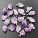 20pcs Amethysts Irregular Shape Pendants for Jewelry Making