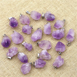 20pcs Amethysts Irregular Shape Pendants for Jewelry Making