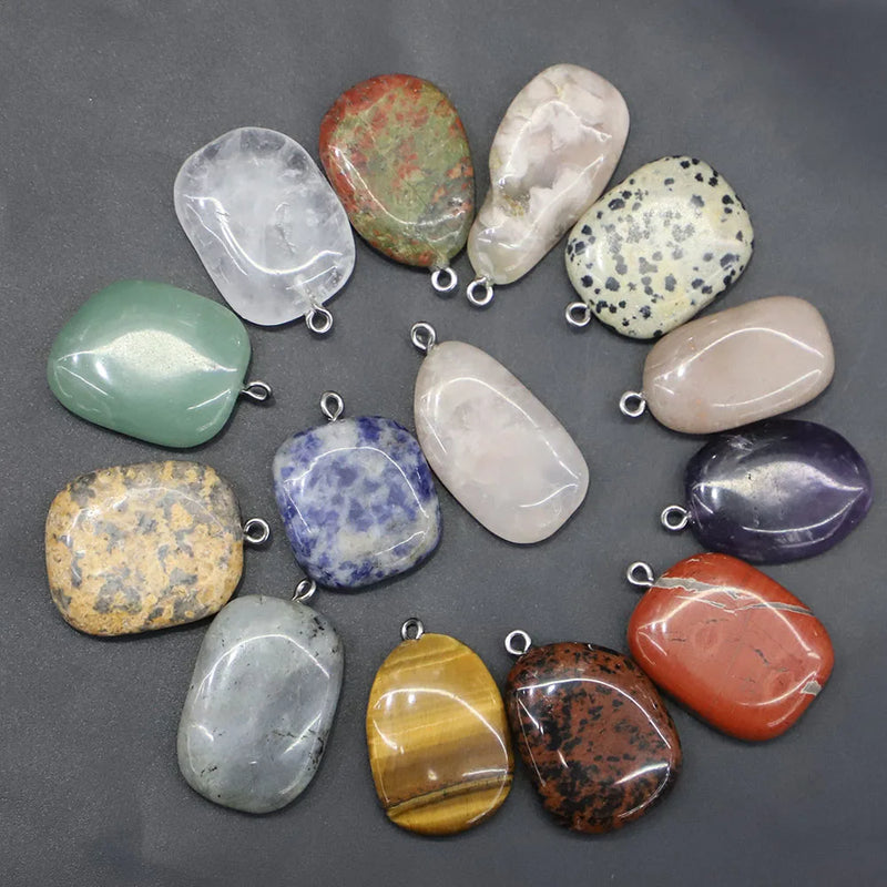 Natural Stone Assorted Mixed Irregular Shape Pendants Charms Necklaces