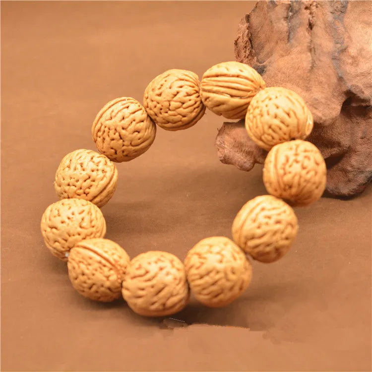 Natural Walnut Bracelet Charm Jewellery Women's Hand-Carved Bracelet