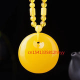Amber Beeswax Necklace Pendant Charm Jewellery Carved Pendant for Women Men