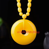 Amber Beeswax Necklace Pendant Charm Jewellery Carved Pendant for Women Men