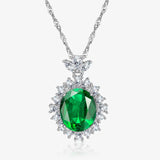 S925 Sterling Silver Necklace Turquoise Pendant Retro Engagement Wedding Jewelry
