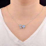 Opal Sun Flower Necklace 925 Sterling Silver For Women Gift