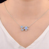 Opal Sun Flower Necklace 925 Sterling Silver For Women Gift