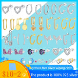 925 Sterling Silver Circle Stud Hoop Earrings Wedding Jewelry