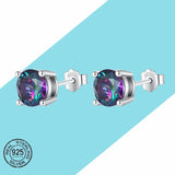 925 Sterling Silver Circle Stud Hoop Earrings Wedding Jewelry