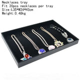 PU Frame Velvet Jewelry Organizer Ring Box Necklace Earring Holder