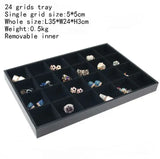 PU Frame Velvet Jewelry Organizer Ring Box Necklace Earring Holder