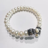Antique Stainless Steel Freshwater Pearl Women's Bracelet