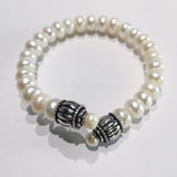 Antique Stainless Steel Freshwater Pearl Women's Bracelet