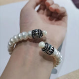 Antique Stainless Steel Freshwater Pearl Women's Bracelet