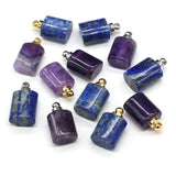 Perfume Bottle Pendant Natural Stone Rectangle Semi-Precious