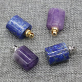 Perfume Bottle Pendant Natural Stone Rectangle Semi-Precious