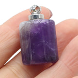 Perfume Bottle Pendant Natural Stone Rectangle Semi-Precious