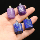 Perfume Bottle Pendant Natural Stone Rectangle Semi-Precious