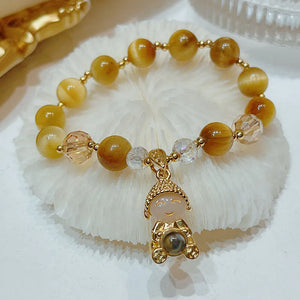 Buddha Yellow Tiger's Eye Beaded Bracelet for Women YBR634