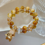 Buddha Yellow Tiger's Eye Beaded Bracelet for Women YBR634