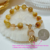 Buddha Yellow Tiger's Eye Beaded Bracelet for Women YBR634