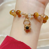Buddha Yellow Tiger's Eye Beaded Bracelet for Women YBR634