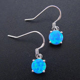925 Silver Fire Opal Drop Earrings for Women