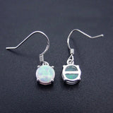 925 Silver Fire Opal Drop Earrings for Women
