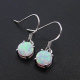 925 Silver Fire Opal Drop Earrings for Women