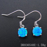 925 Silver Fire Opal Drop Earrings for Women