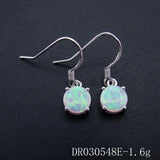 925 Silver Fire Opal Drop Earrings for Women